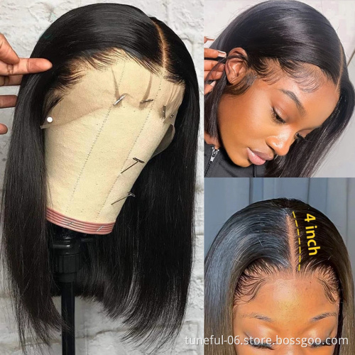 Wholesale Transparent HD Full Lace Bob Human Hair Lace Frontal Wigs For Black Women Brazilian Virgin Hair Lace Front Wig